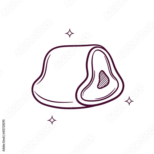 Hand Drawn Raw Meat. Doodle Vector Sketch Illustration
