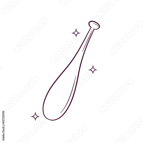 Hand Drawn Baseball Stick. Doodle Vector Sketch Illustration