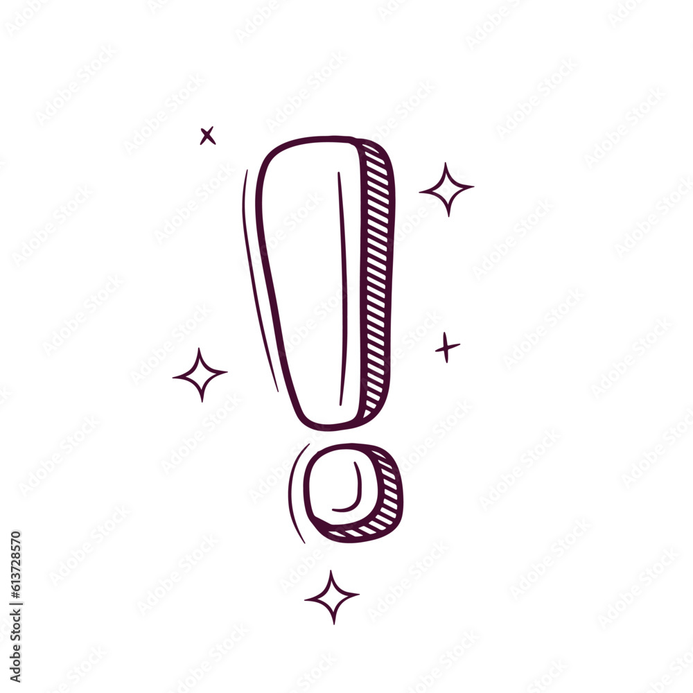 Hand Drawn Exclamation Mark. Doodle Vector Sketch Illustration Hand Drawn Exclamation Mark. Doodle Vector Sketch Illustration