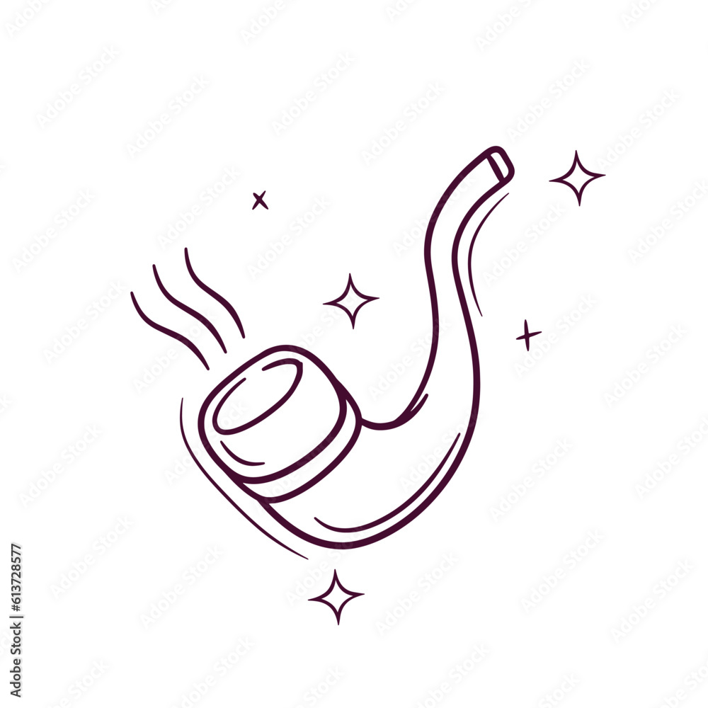 Hand Drawn Smoking Pipe. Doodle Vector Sketch Illustration Hand Drawn Smoking Pipe. Doodle Vector Sketch Illustration