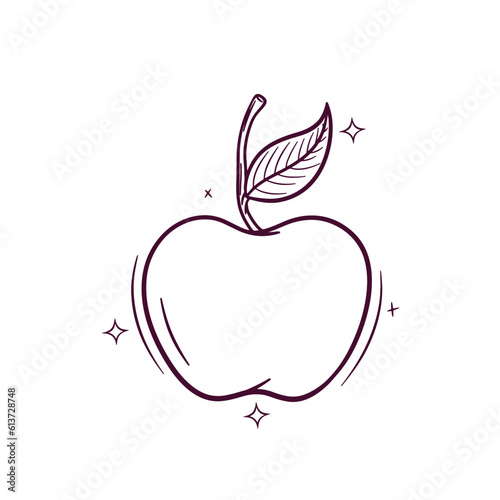 Hand Drawn Apple. Doodle Vector Sketch Illustration