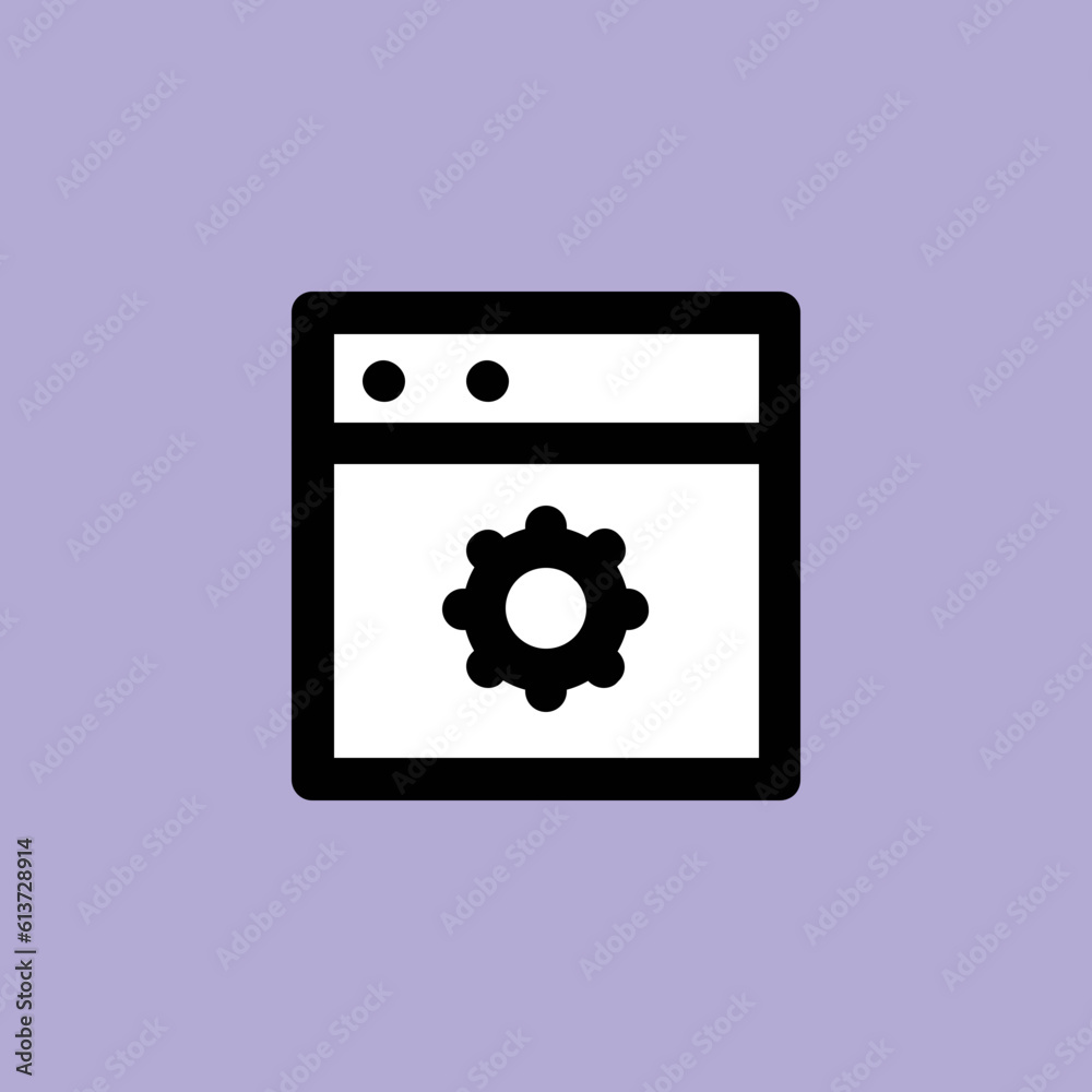 Cog and webpage, concept of web setting icon Cog and webpage, concept of web setting icon