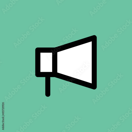 Flat rounded icon of megaphone 