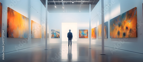 man in an art museum photo