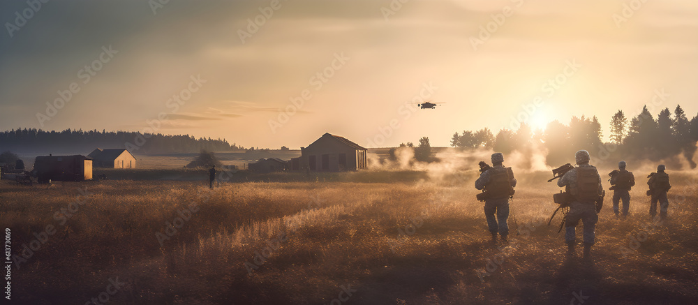 soldiers at sunrise
