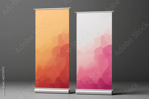 Minimalist Roll-Up Banner Mockup, Generative AI