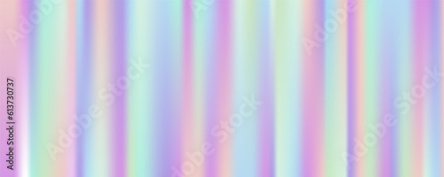 Hologram texture background. Iridescent striped gradient. Neon rainbow pastel foil. Unicorn pearl wallpaper. Vector