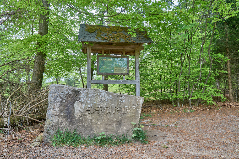 Ederquelle is the source of the river Eder in the Rothaargebierge. Ederquelle is the source of the river Eder in the Rothaargebierge.