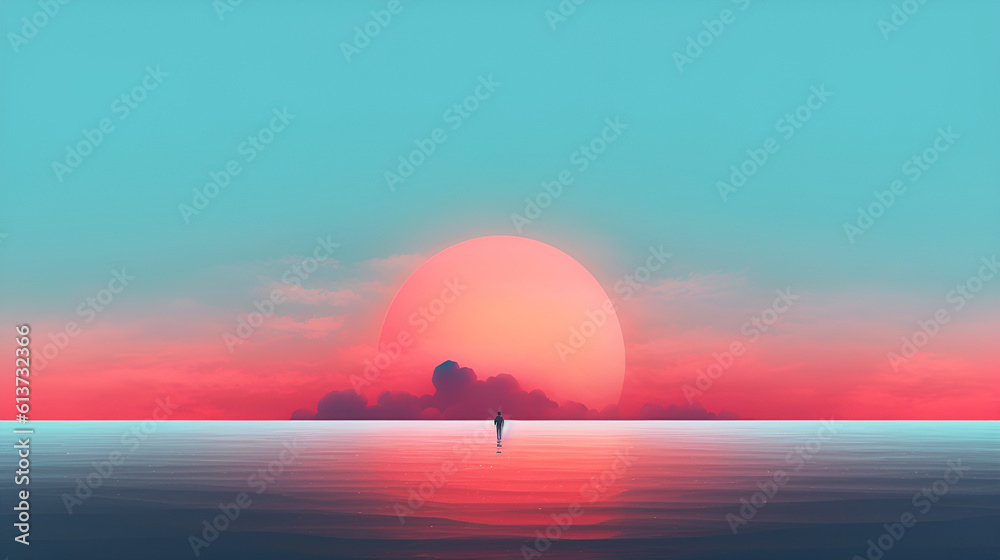 Colorful background illustration image minimalistic style