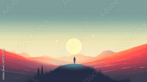 Colorful background illustration image minimalistic style