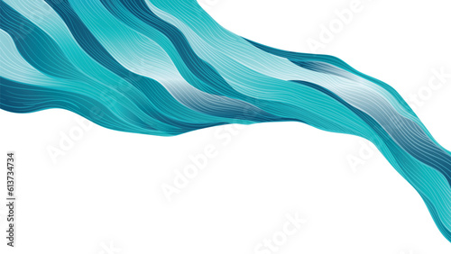 Abstract art template with curve pattern. Japanese background with hand drawn line wave pattern vector. Ocean wave forest banner design in oriental style