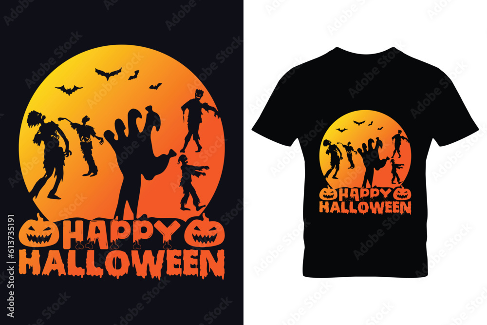 Happy Halloween. Halloween t-shirt design template.
