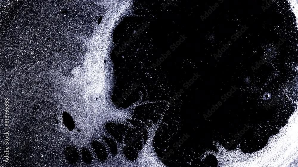 Abstract background dark mystical particles space cosmic liquid drops wave spreading morphing reveal intro template  
