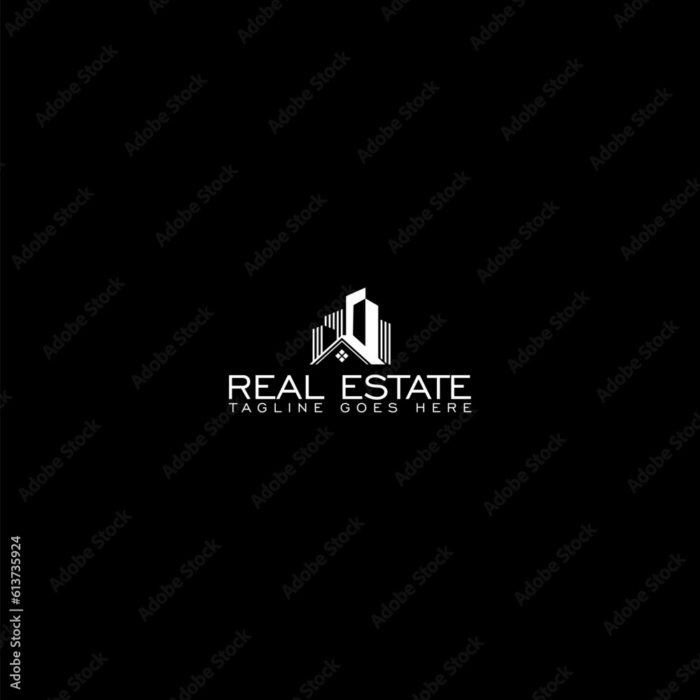 Real estate agent logo template icon isolated on dark background Real estate agent logo template icon isolated on dark background