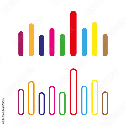 Music, wave, abstract. Wavy, colored radio logo. Vector illustration. stock image.