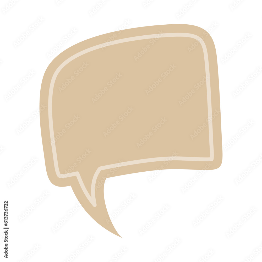 Naklejka premium cute earth tone color Bubble talk. Hand-drawn speech bubble. Talk chat speak message. Empty blank comment. Vector illustration design