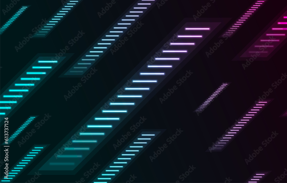 Blue purple glowing neon abstract tech background. Geometric vector design