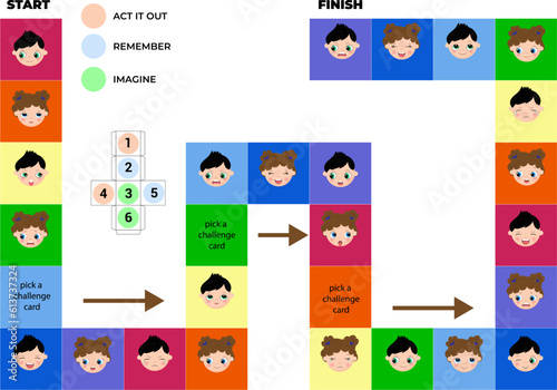 Board game emotions. A game for the development of emotional intelligence. A game for children.
