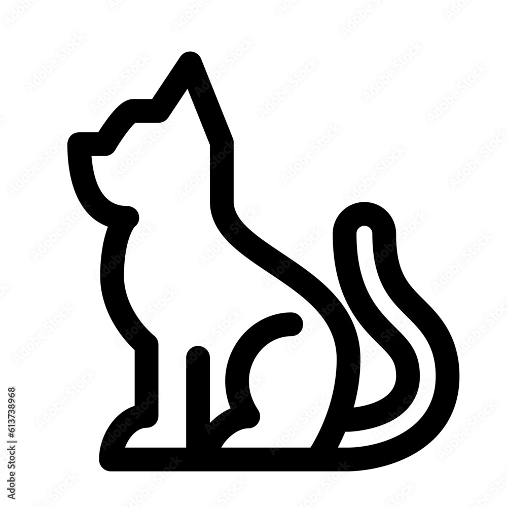 ペット、猫を表すラインスタイルのアイコン ペット、猫を表すラインスタイルのアイコン