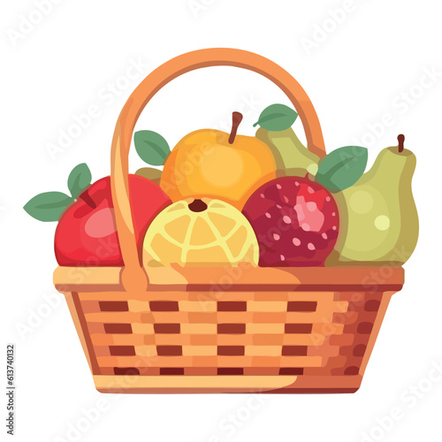 Fresh organic fruit basket, ripe for picking