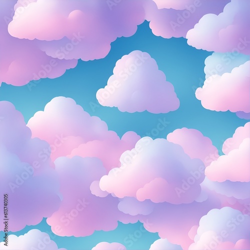 cute clouds in light violet color. Generative AI