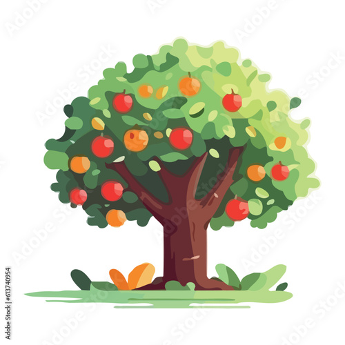 Green leaves apples tree
