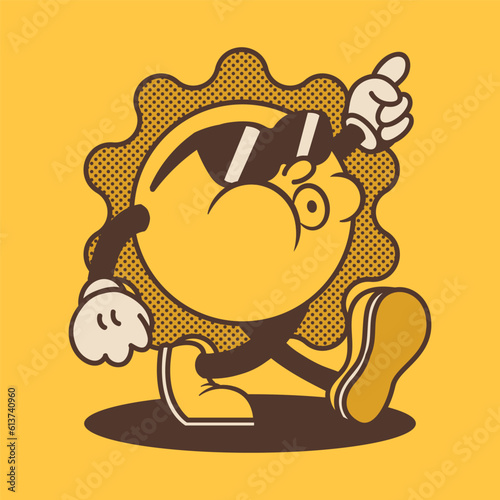 Cool sun mascot character