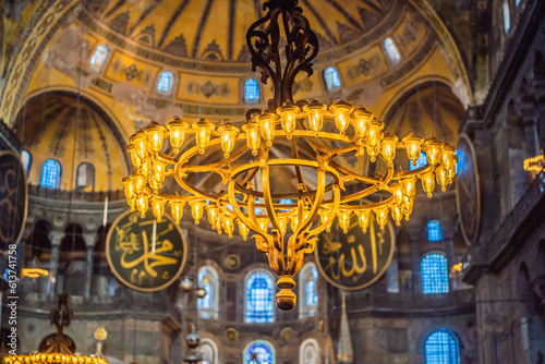Hagia Sophia Hagia Sofia, Ayasofya interior in Istanbul, Turkey, Byzantine architecture, city landmark and architectural world wonder. Turkiye