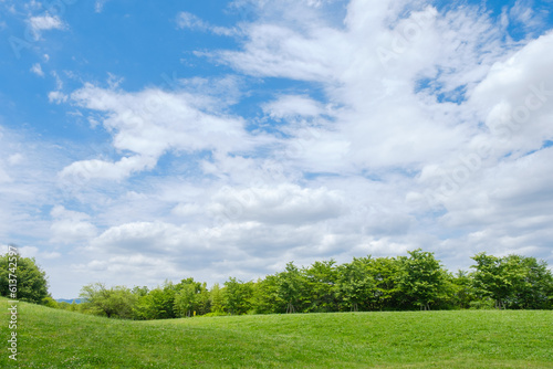 青空と芝生の広がる公園　丘陵 © Rummy & Rummy
