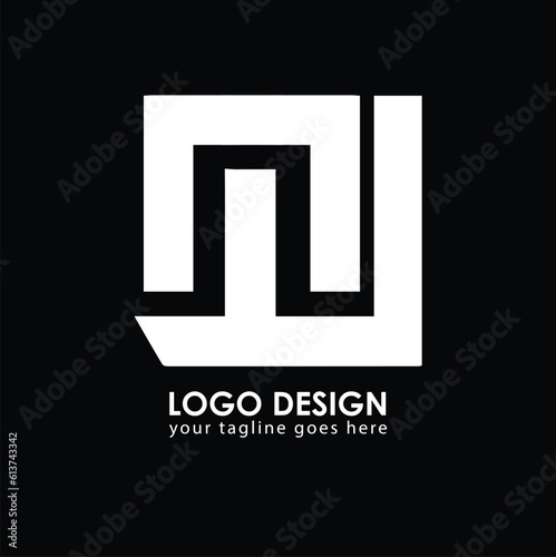 NU NU Logo Design, Creative Minimal Letter NU NU Monogram
