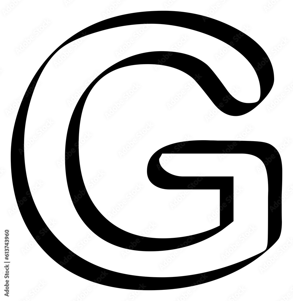 Modern uppercase letter G alphabet character isolated on transparent background. Classic lettering minimal fashion design. Modern uppercase letter G alphabet character isolated on transparent background. Classic lettering minimal fashion design.