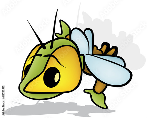 Funny Flying Beetle with Hu...