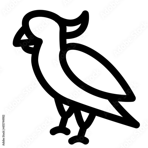 鳥、オウムを表すラインスタイルのアイコン