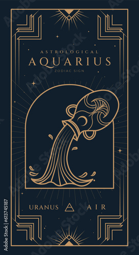 Aquarius Signs Symbol Zodiac Illustration