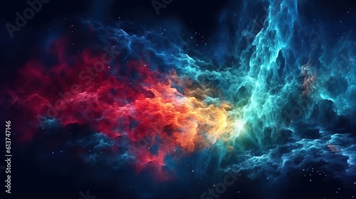 Space Colorful Galaxy Background Generative AI