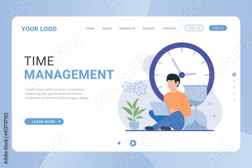 Landing page Time Management concept