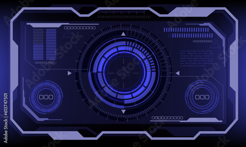 HUD sci-fi interface screen violet danger warning view design virtual reality futuristic technology display vector