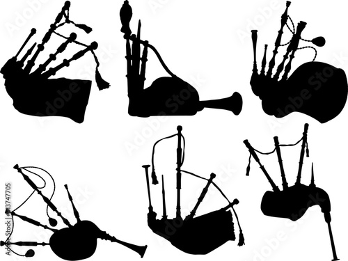 Set of Bagpipes SIlhouette