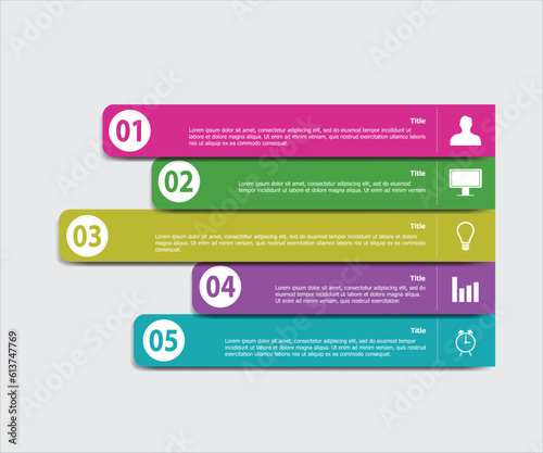 Modern infographic template design vector for web design, UI apps, business presentation, workflow layout, diagram, annual report.