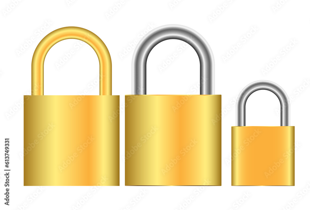 Golden padlock isolated on white background. Golden padlock isolated on white background.