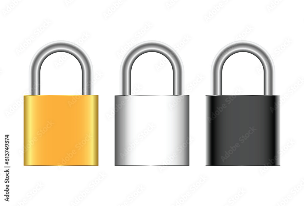 Padlock isolated on white background. Vector illustration. Padlock isolated on white background. Vector illustration.