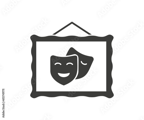 Picture Gallery glyph icon on white background. Vector illustration.