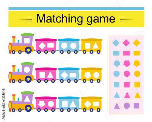 Matching game. Task for the development of attention and logic.