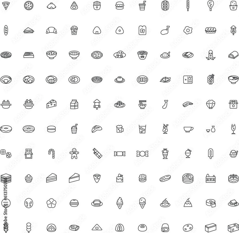 ミニミニ食べ物飲み物イラストアイコンセット