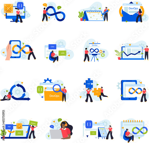 Devops Engineer Flat Icons