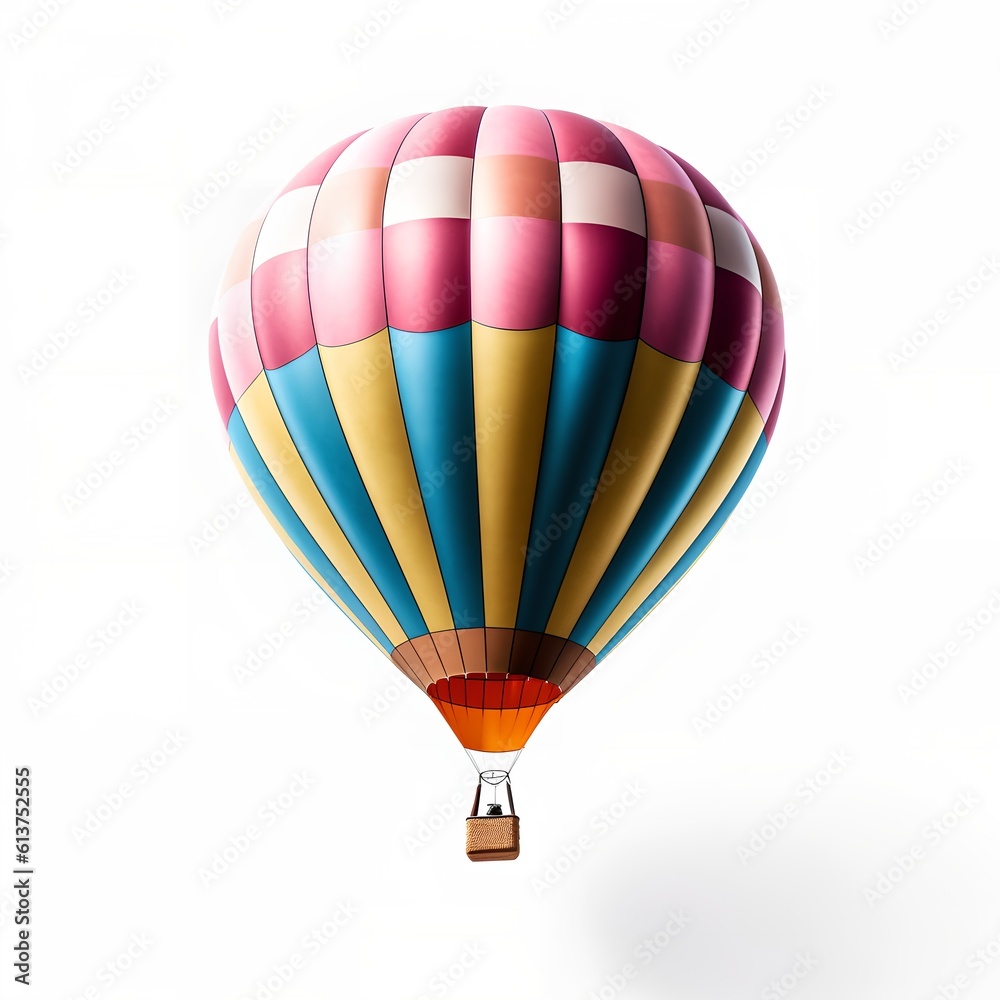 Fototapeta premium Hot Air Balloon on White Backgroud