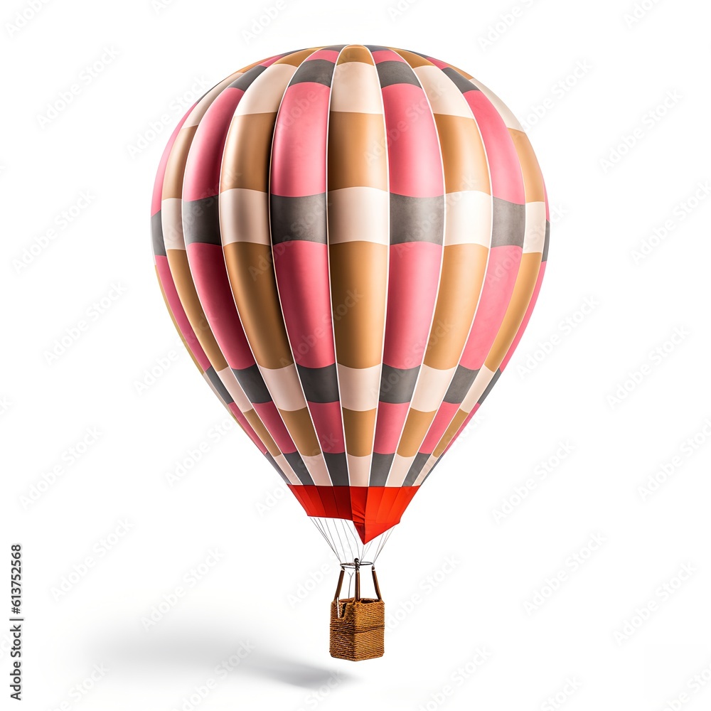 Fototapeta premium Hot Air Balloon on White Backgroud