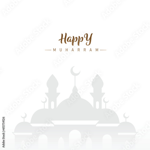 social media feed template design for the celebration of the Islamic New Year 1 Muharram with a minimalist and clear theme