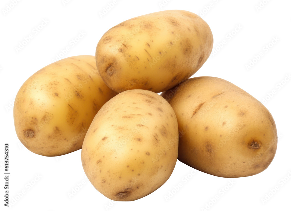 Potatoes isolated. Generative AI. Potatoes isolated. Generative AI.