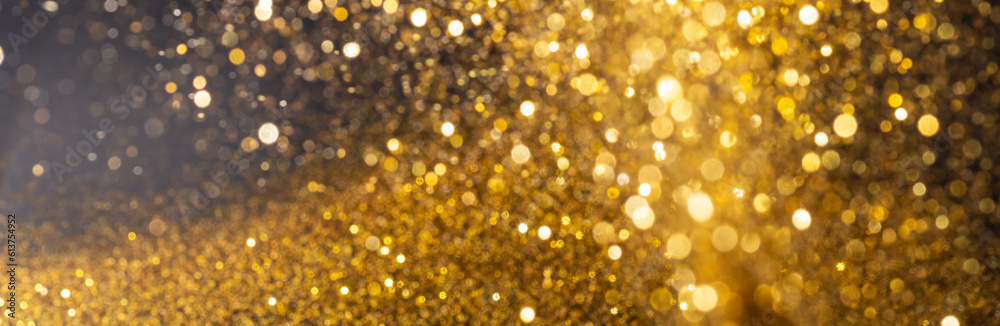 Abstract background Sparkle bokeh Gold Glitter and elegant for Christmas and Happy new year